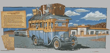 Johnnie Hastie and the 29 Palms Stage mural in Twentynine Palms