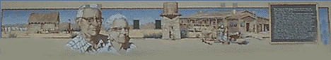 Frank and Helen Bagley and the Bagley Store mural in Twentynine Palms
