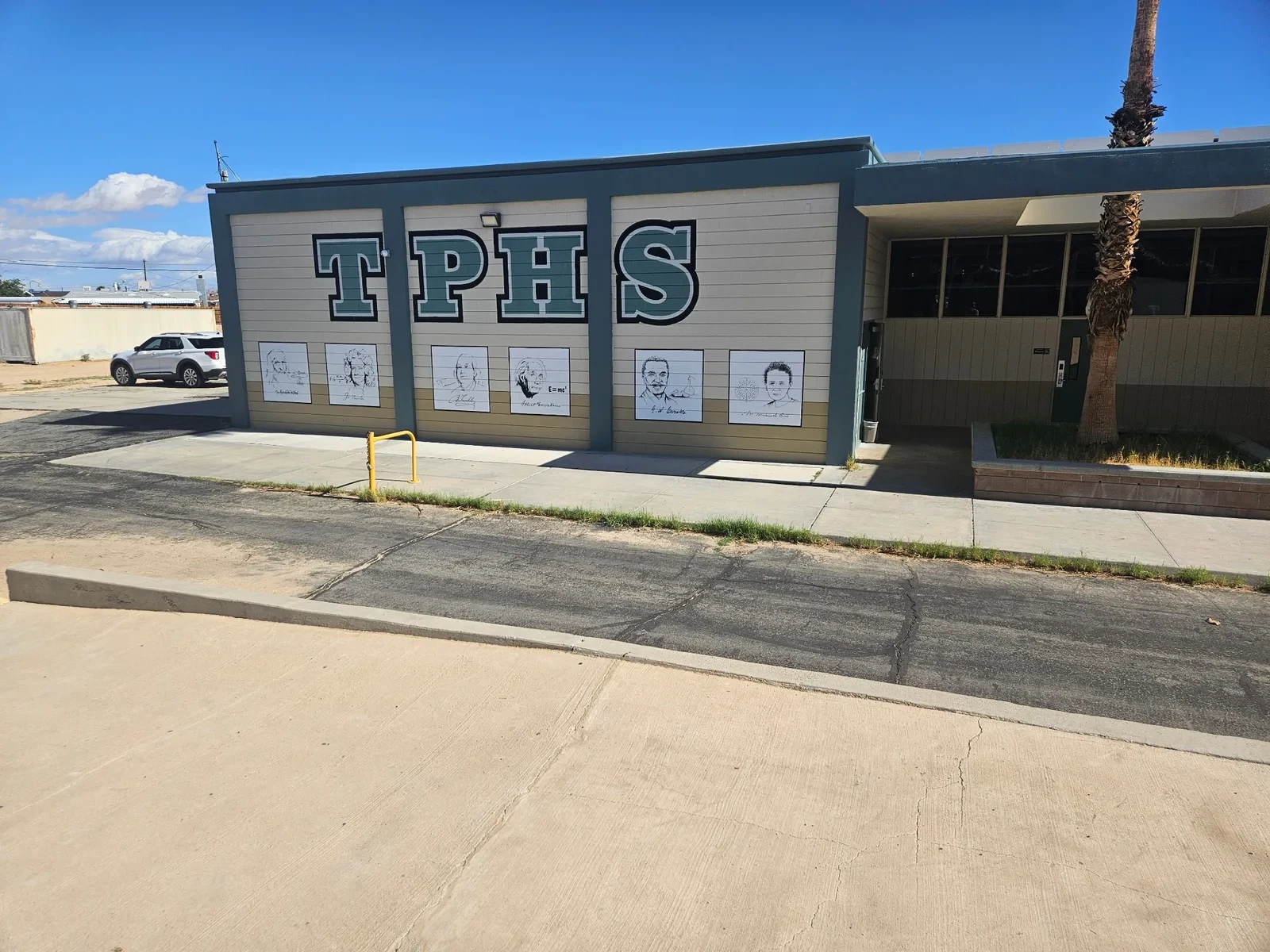 Twentynine Palms High School TPHS STEM mural, left panel